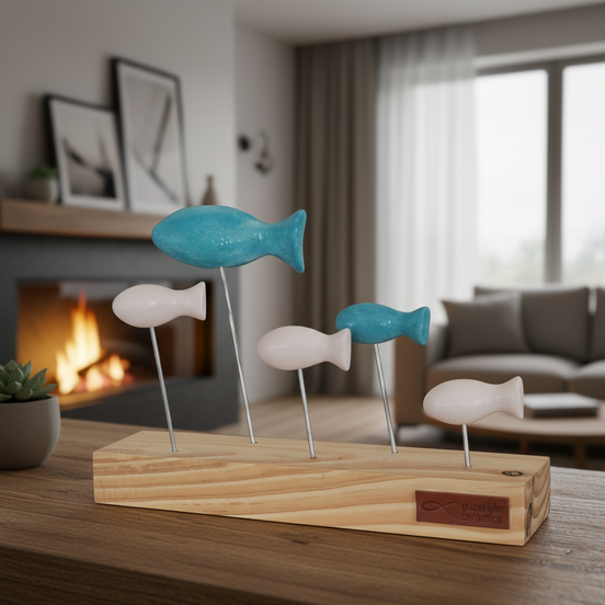 balık heykeli | turkuvaz-beyaz