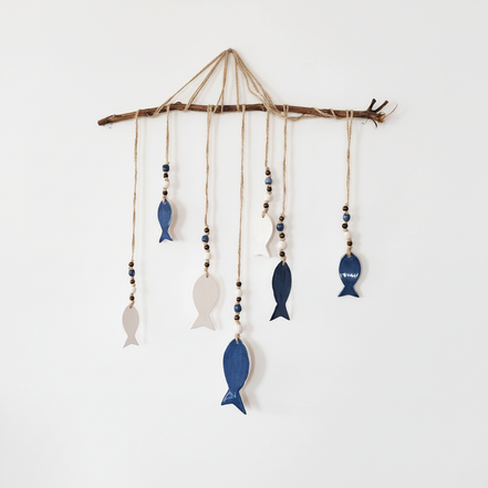 duvar süsü | balık seti (lacivert-beyaz)