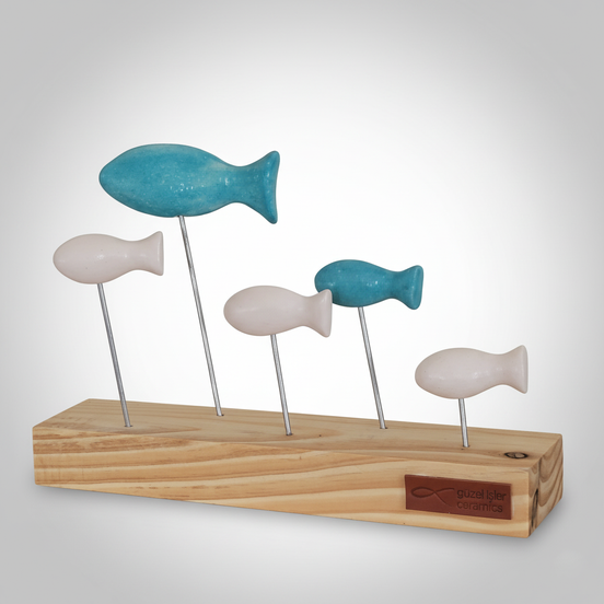 balık heykeli | turkuvaz-beyaz