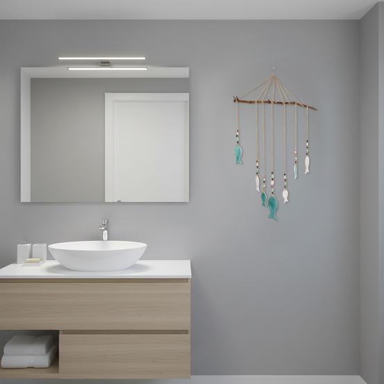 duvar süsü | balık seti (antik turkuvaz-beyaz)