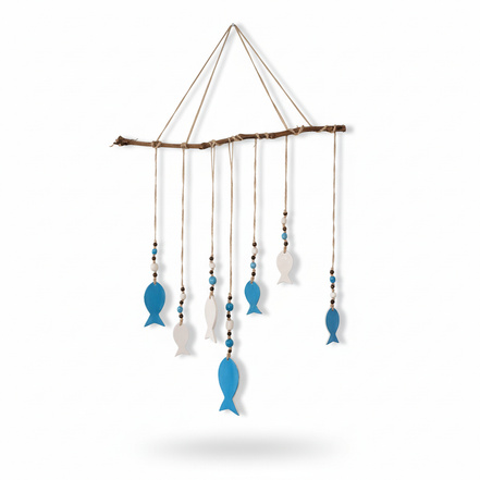 duvar süsü | balık seti (mavi-beyaz)