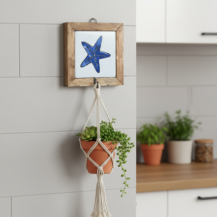 askı | deniz yıldızı (beyaz-lacivert-turkuvaz)