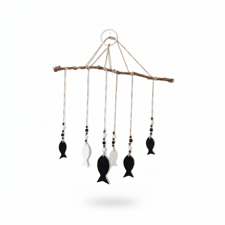 duvar süsü / balık seti (mat siyah- mat beyaz)