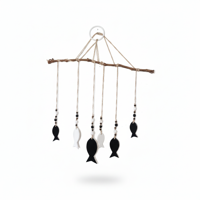 duvar süsü / balık seti (mat siyah- mat beyaz)