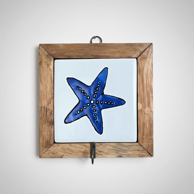 askı | deniz yıldızı (beyaz-lacivert-turkuvaz)