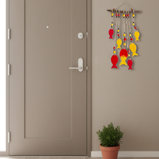 duvar süsü | balık seti (kırmızı-sarı)