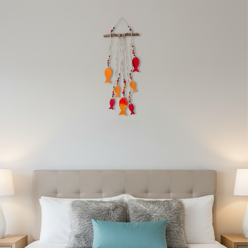 duvar süsü | balık seti (turuncu-kırmızı)