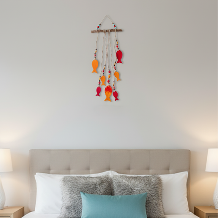 duvar süsü | balık seti (turuncu-kırmızı)