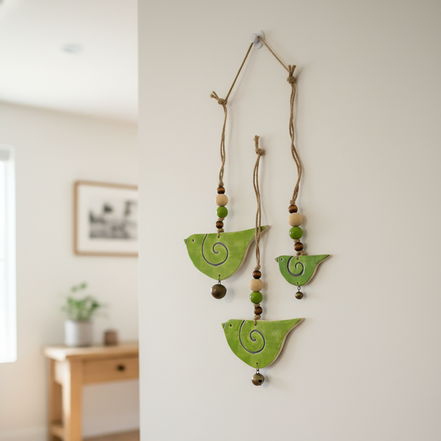 duvar süsü | kuş seti (yeşil)