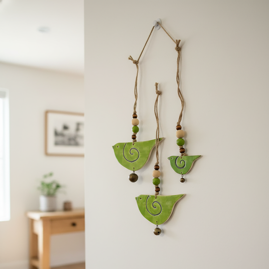 duvar süsü | kuş seti (yeşil)