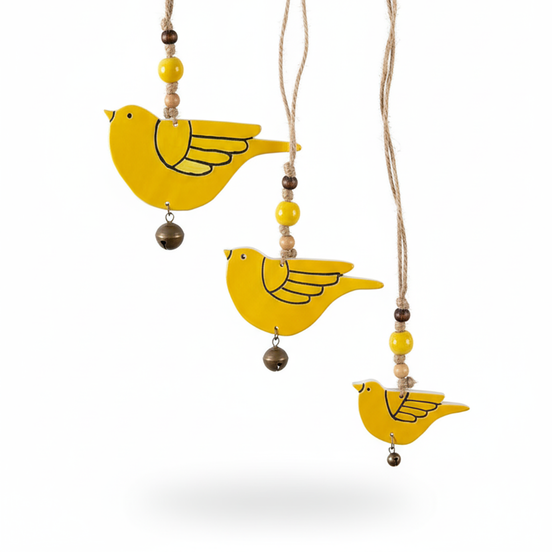 duvar süsü | kuş seti (sarı)