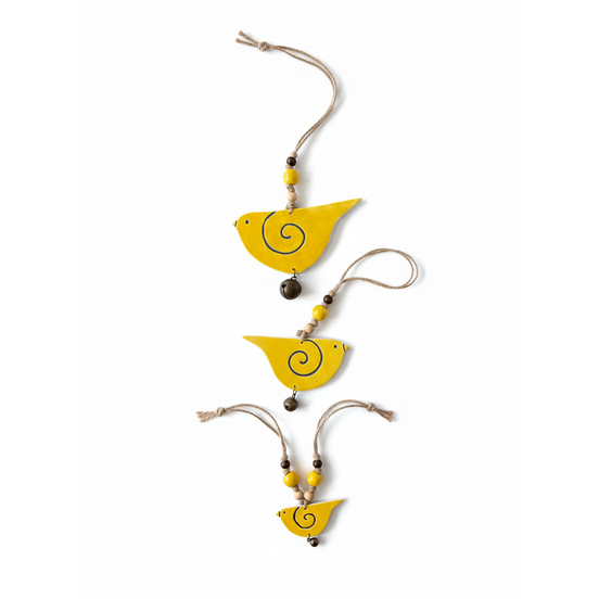 duvar süsü | kuş seti (sarı)