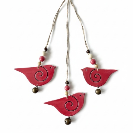 duvar süsü | kuş seti (kırmızı)
