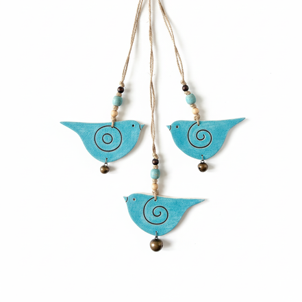 duvar süsü | kuş seti (mavi)