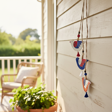 duvar süsü | kuş seti (mavi-kırmızı-beyaz)