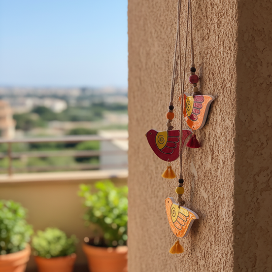 duvar süsü | kuş seti (sarı-turuncu-kırmızı)