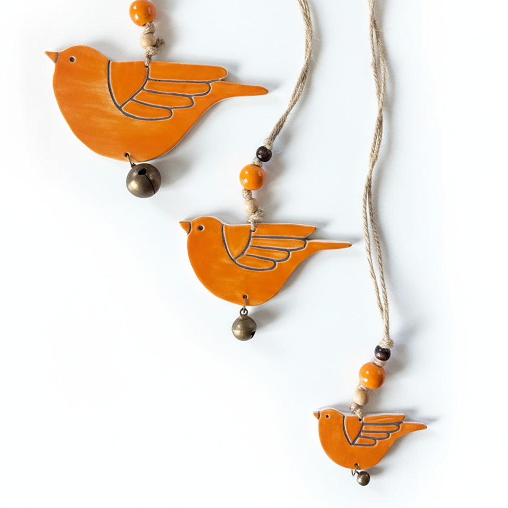 duvar süsü / kuş seti (turuncu)