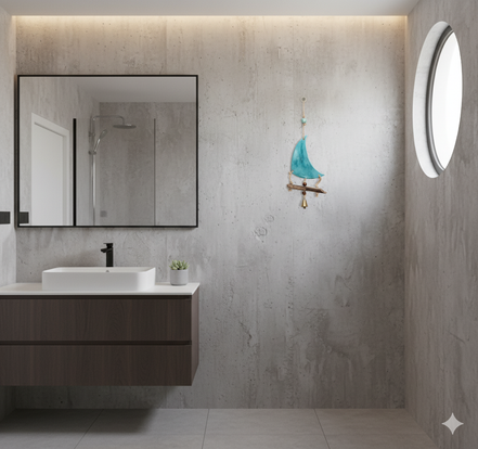 duvar süsü / yelkenli (antik turkuvaz)