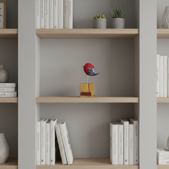 kuş heykeli | kırmızı-gri