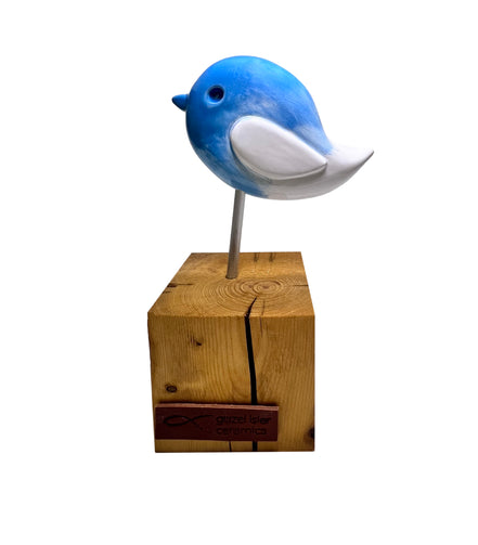 kuş heykeli | mavi-beyaz