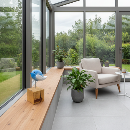 kuş heykeli | mavi-beyaz