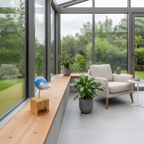 kuş heykeli | mavi-beyaz