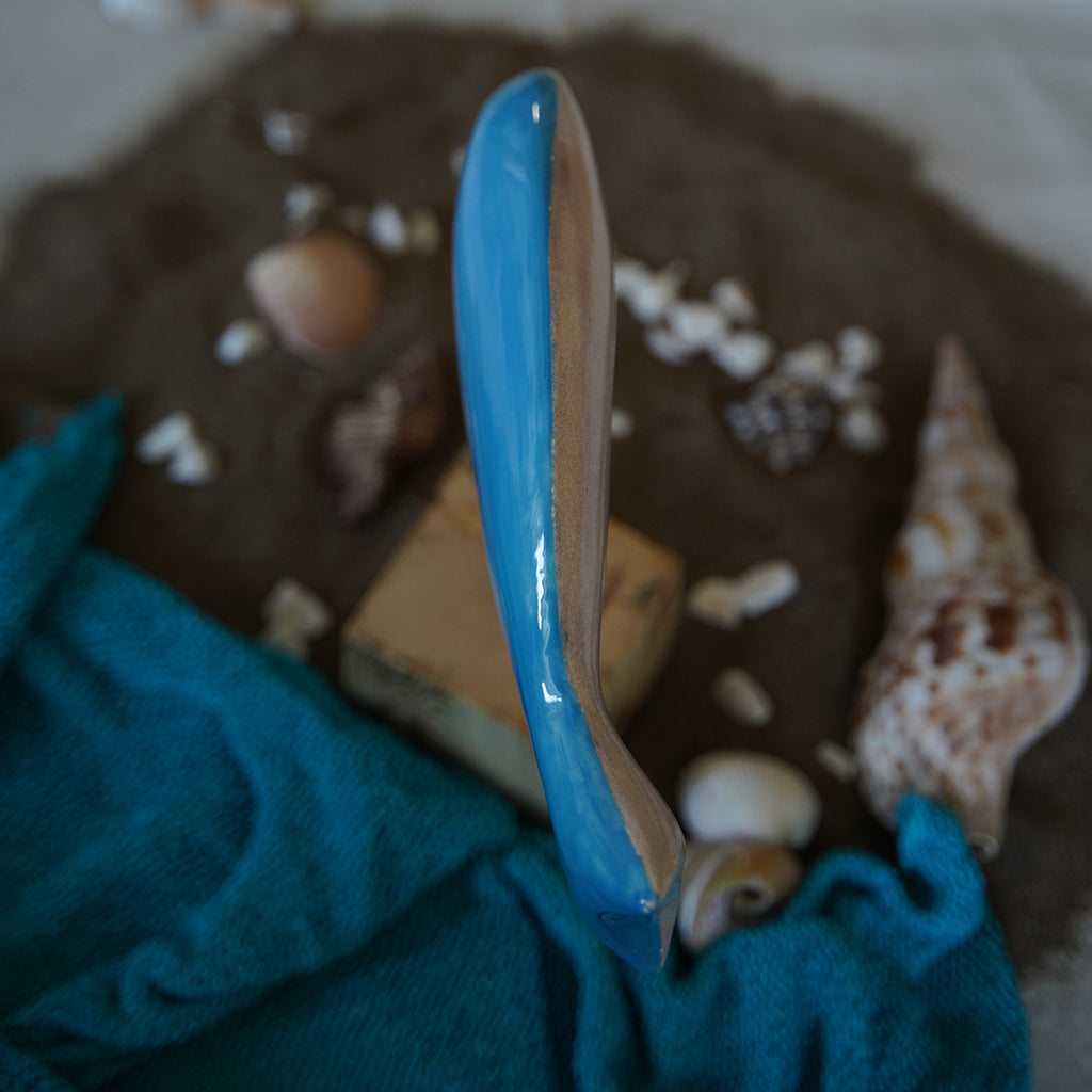 balık heykeli | mavi-krem