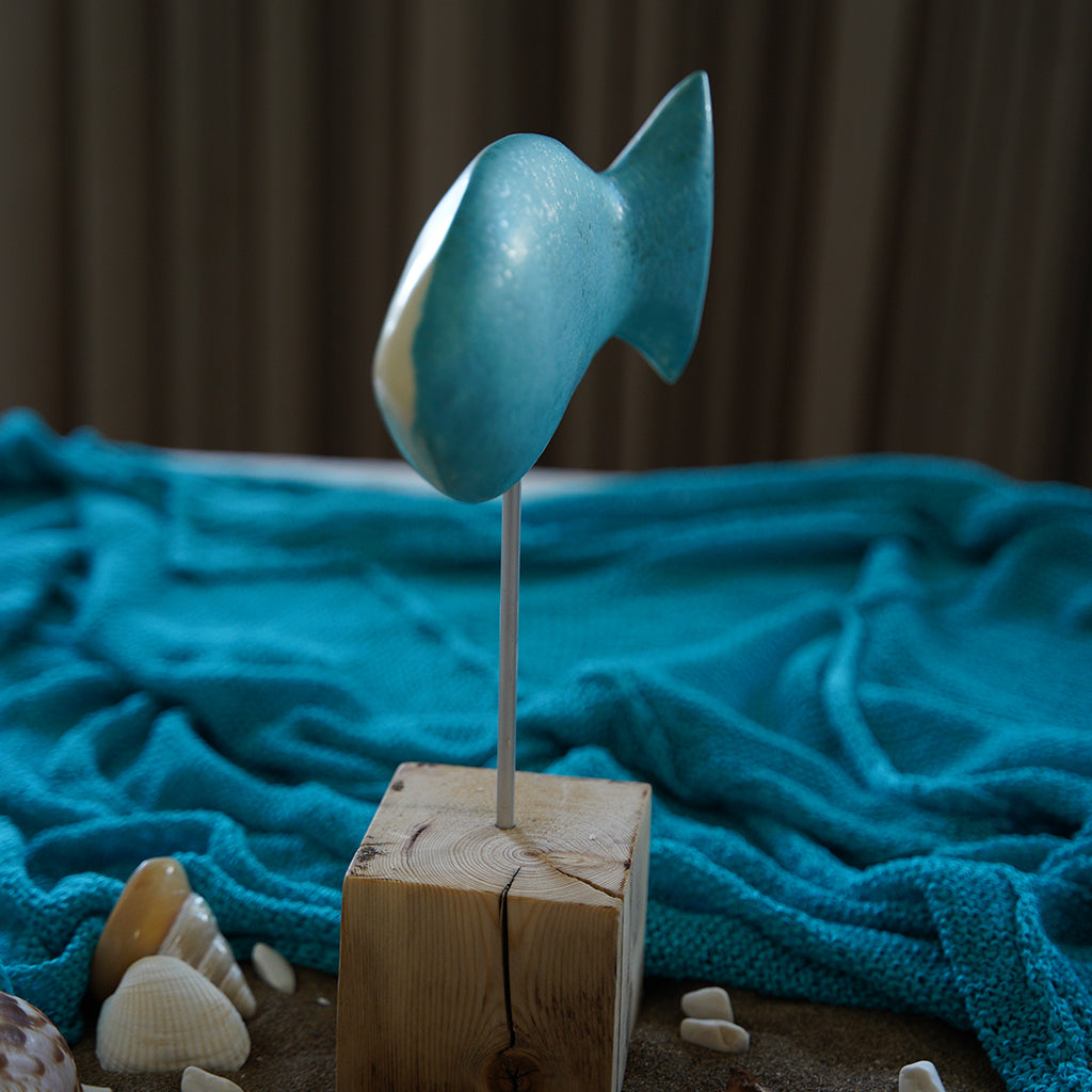 balık heykeli | turkuvaz-beyaz