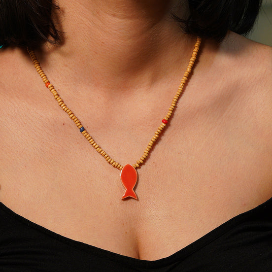 kolye | balık (alev kırmızı)