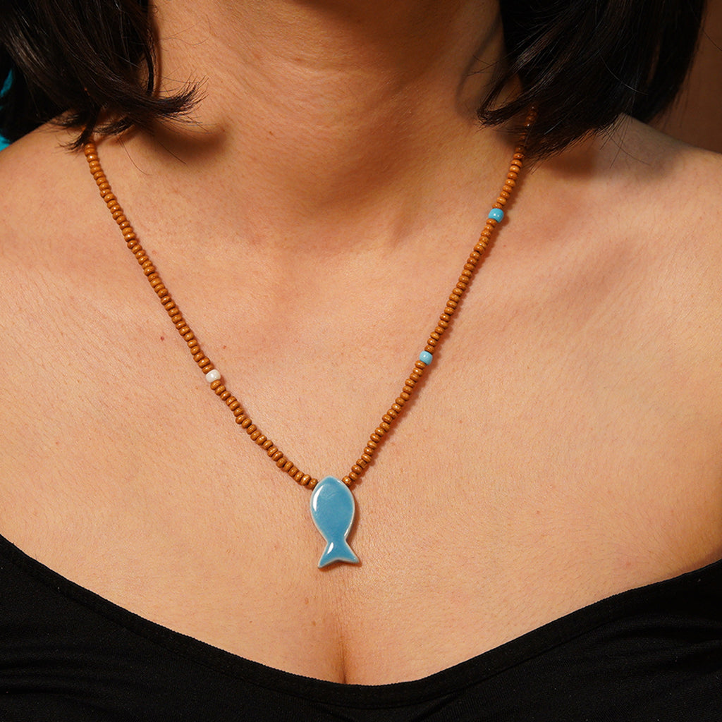 kolye | balık (mavi)