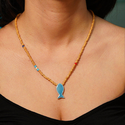 kolye | balık (mavi)