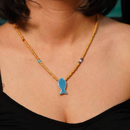 kolye | balık (mavi)