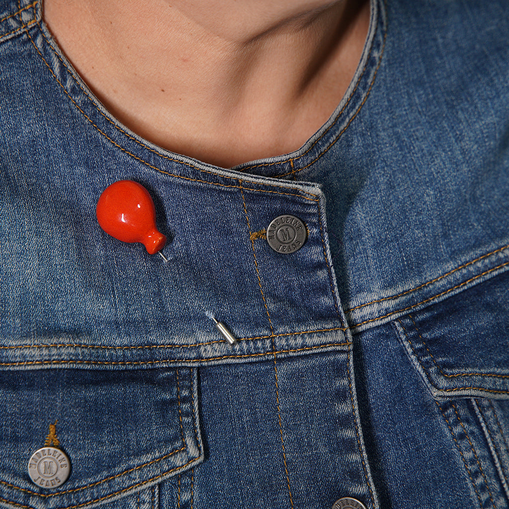 balon broş | alev kırmızı