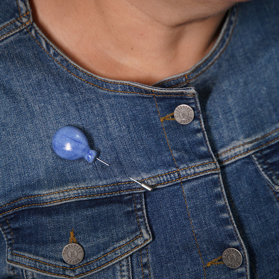 balon broş | efektli mavi