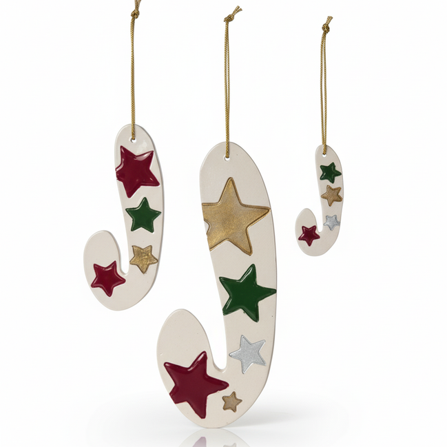 duvar süsü | baston şeker (beyaz, yıldız)