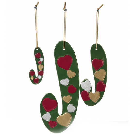 duvar süsü | baston şeker (yeşil, kalp)