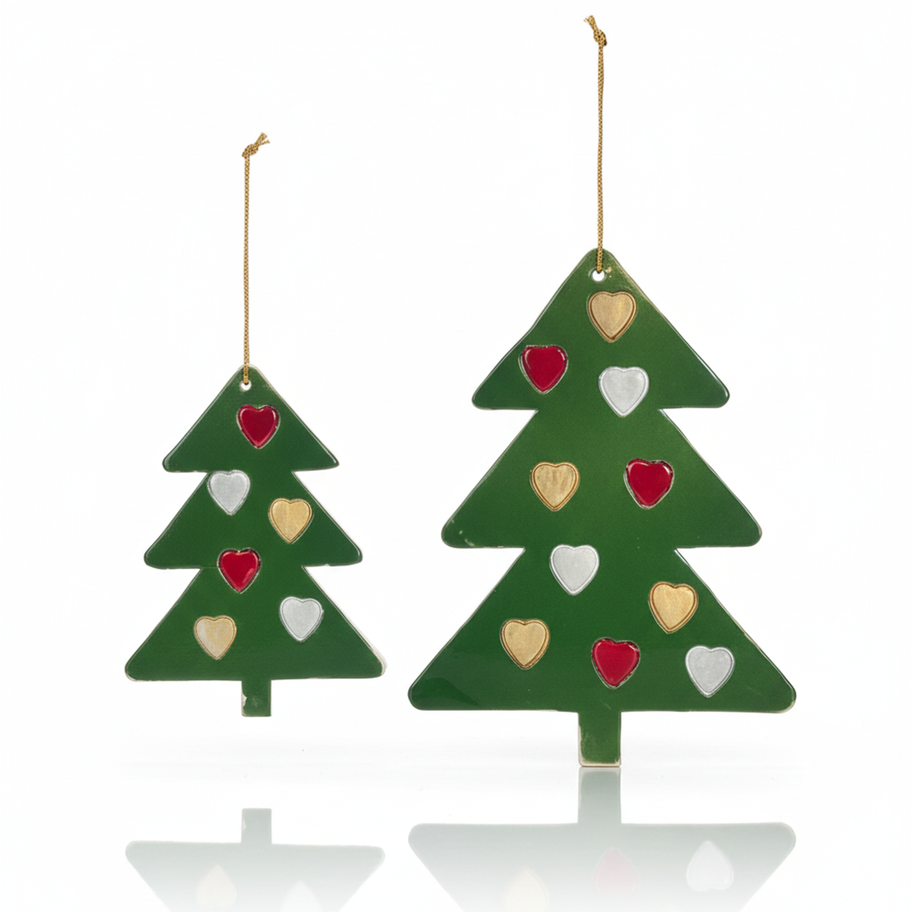 duvar süsü | çam ağacı (yeşil, kalp)