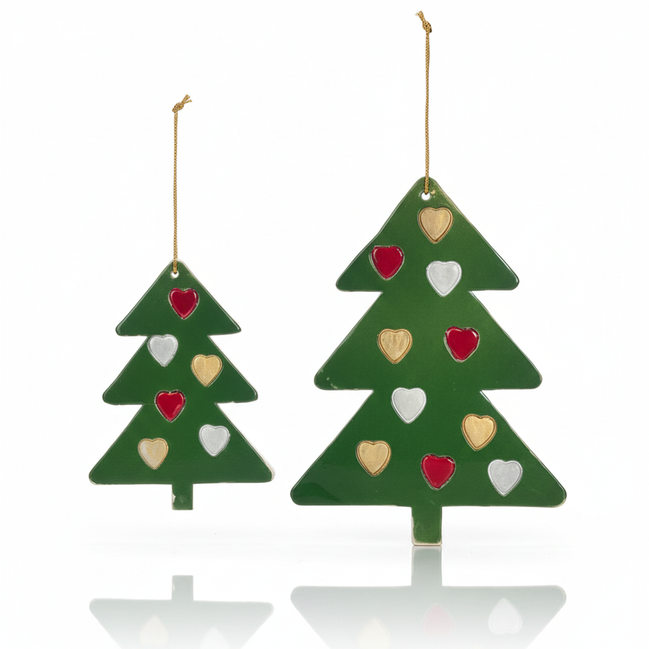 duvar süsü | çam ağacı (yeşil, kalp)