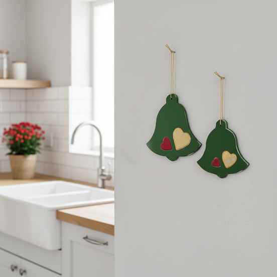 duvar süsü | çan (yeşil, kalp)