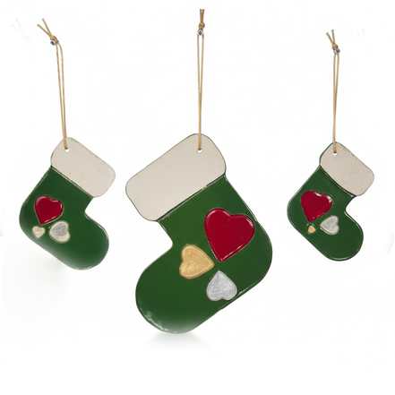 duvar süsü | çorap (yeşil, kalp)