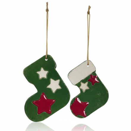 duvar süsü | çorap (yeşil, yıldız)