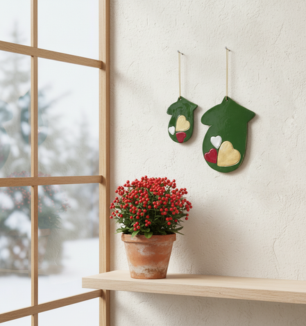 duvar süsü | edliven (yeşil, kalp)