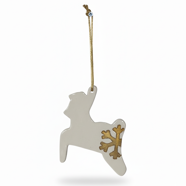 ağaç süsü | geyik (beyaz, kristal)