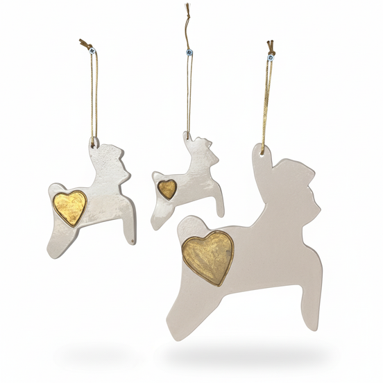 duvar süsü | geyik (beyaz, kalp)