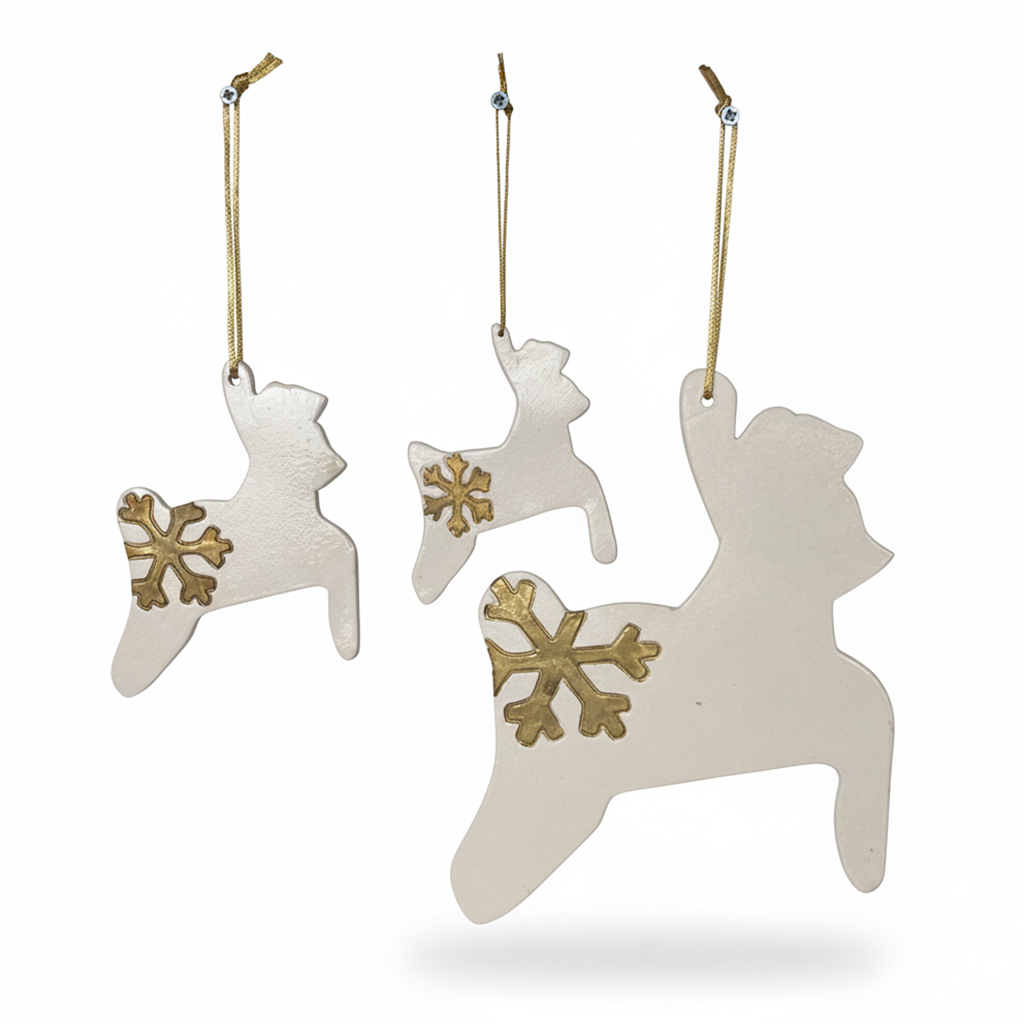 duvar süsü | geyik (beyaz, kristal)