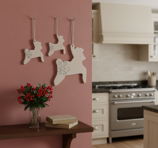 duvar süsü | geyik (beyaz, kristal)