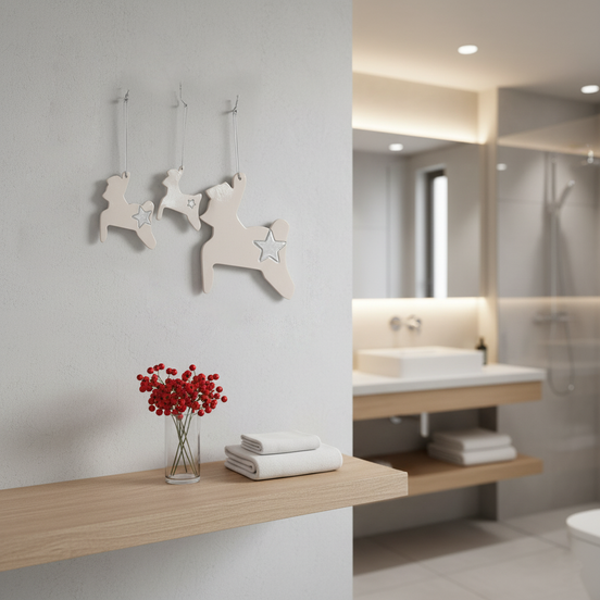 duvar süsü | geyik (beyaz, yıldız)