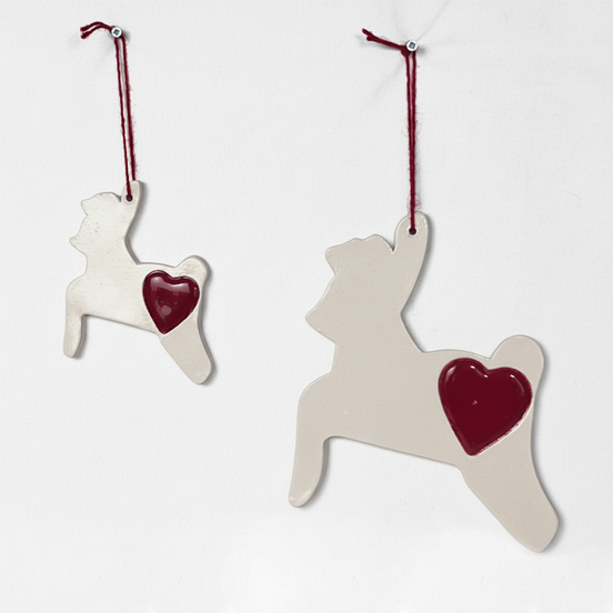 duvar süsü | geyik (beyaz, kalp)