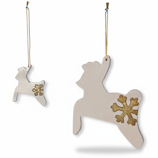 duvar süsü | geyik (beyaz, kristal)