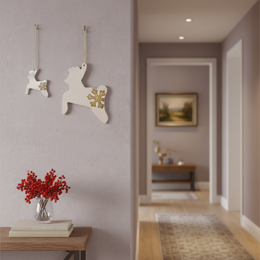 duvar süsü | geyik (beyaz, yıldız)